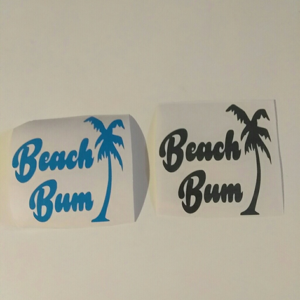 2 Beach bum with Palm Tree decals